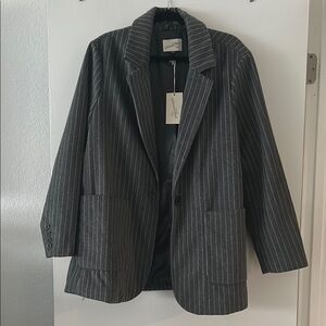Grey & White Pin Stripe Blazer